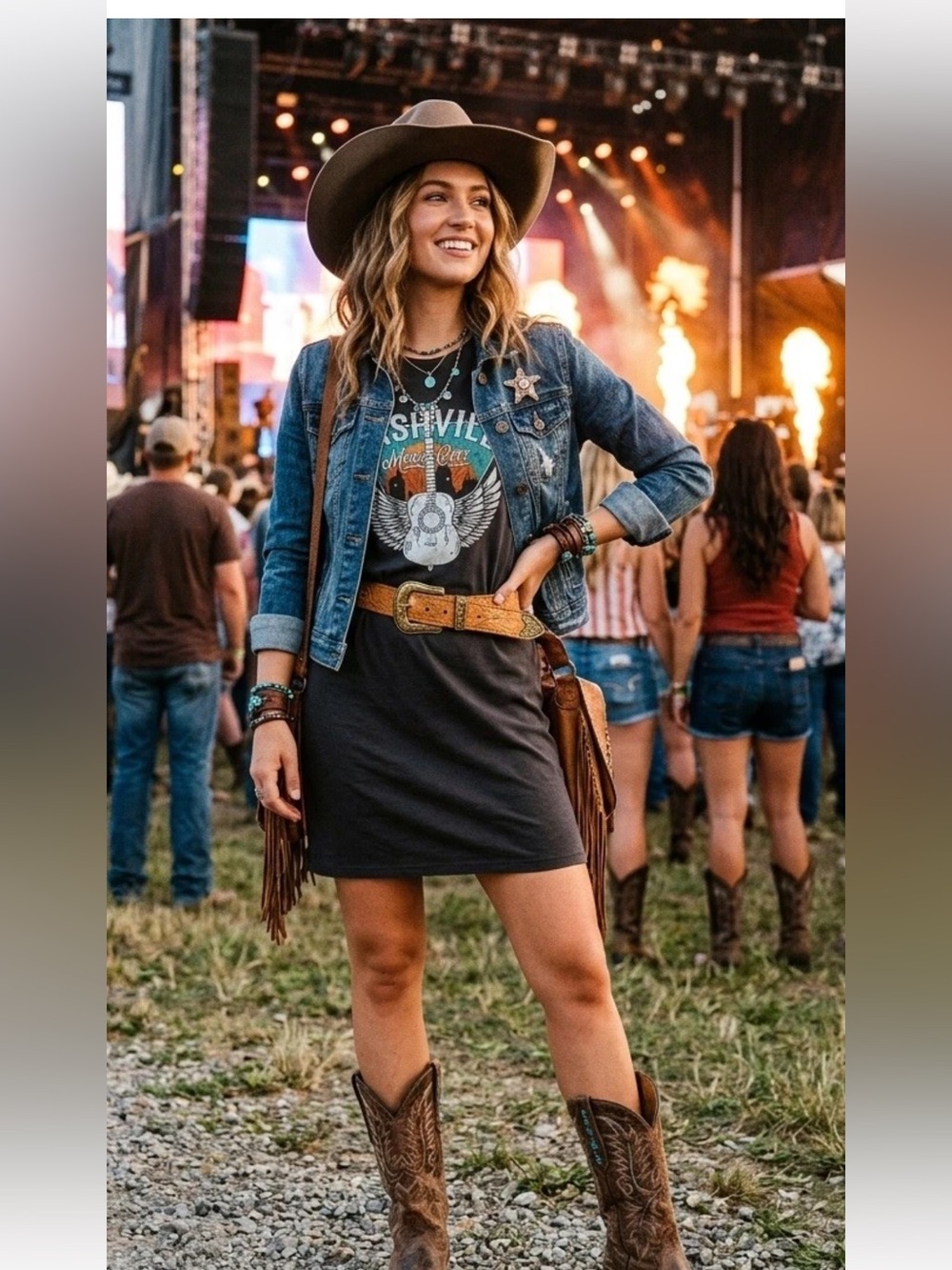 Maurices Black Mini Skirt with Graphic Tee Styling
